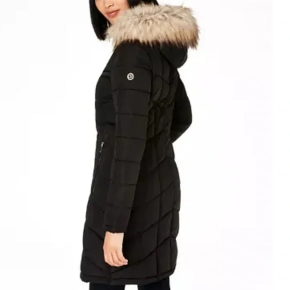 Calvin Klein Women’s Faux Fur Trim Hooded Puffer Coat - Picture 2 of 14